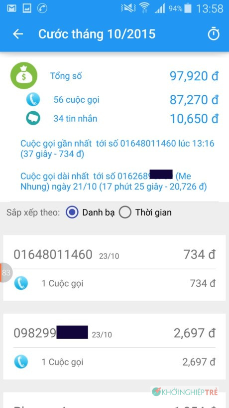 Ứng dụng Việt Whypay, quản lý cước phí điện thoại 2