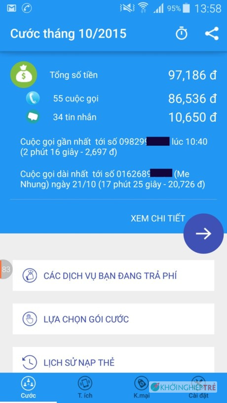 Ứng dụng Việt Whypay, quản lý cước phí điện thoại 1